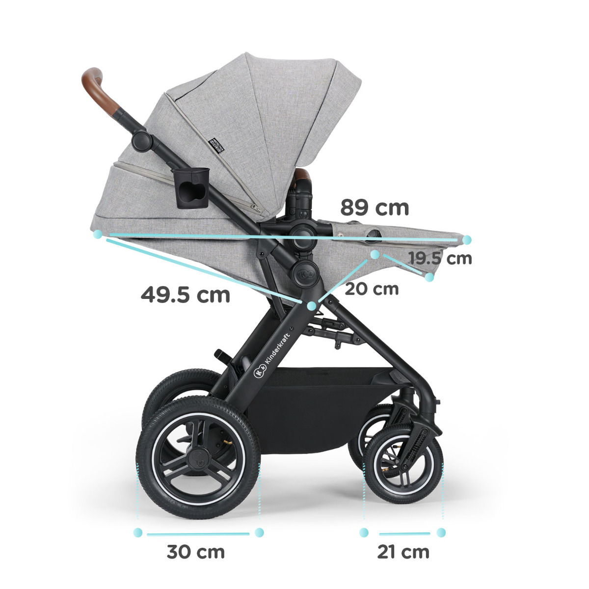 Kinderkraft Carro de bebé combinado 3 en 1 B-TOUR light gris 